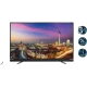 Grundig 55 VLE 6535 BL Full HD LED televizyon, siyah çerçeveli ekranda şehir manzarası gösteriyor.
