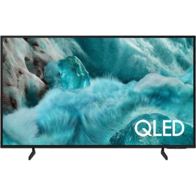 Samsung 43Q7FA Ultra HD 4K QLED TV ekranında QLED logosu, siyah çerçeveli modern televizyon