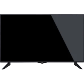 Vestel 43UB7750 Ultra HD 4K LED televizyon, siyah ekranlı ve ayaklı ön görünüm