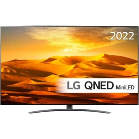 LG 65QNED916QA Ultra HD 4K LED televizyon; kumlu çöl manzaralı ekran, 2022 yazılı vitrin görünümü