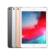 Apple iPad Mini 5 64 GB 4G gümüş tablet, önde ekranda 9:41 saat görüntüsüyle.