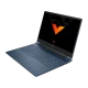 HP Victus Gaming 16-s0064nt 8Q4K4EA koyu mavi oyuncu laptop açık ekran klavyeyle önden görünüyor