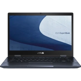 Asus ExpertBook B3 Flip B3402FVA siyah 2’si 1 arada laptop açık ekran ve klavye görünümü