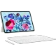 Huawei MatePad 11.5 S 2026 tablet gümüş renkli; çiçek temalı ekran ve ayrılabilir klavye görünümü.