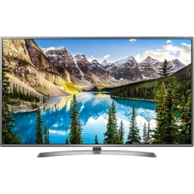 LG 70UJ675V Ultra HD 4K LED televizyon, genel renkli modern düz ekran tasarım; manzara görüntüsüyle vitrin görseli