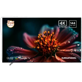 Grundig 100 GQ 880 Ultra HD 4K QLED LED televizyon, çiçek görüntüsü ve Google TV özelliğiyle