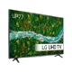 LG 55UP77006LB Ultra HD 4K LED televizyon ekranında UP77 ve UHD TV yazıları, genel renkli tasarım