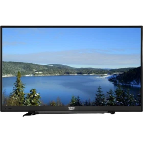 Beko B32L 4511 0B HD Ready televizyon, siyah çerçeveli ekranında göl ve orman manzarası gösteriyor