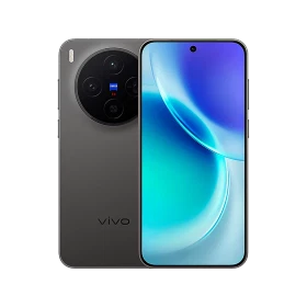 Vivo X300 siyah akıllı telefon, ön ekran ve büyük dairesel arka kamera modülüyle vitrin görünümü