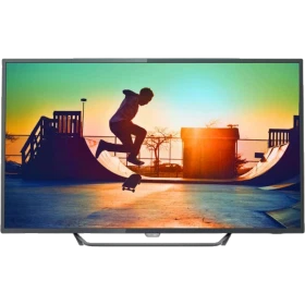 Philips 65PUS6262 Ultra HD 4K LED televizyon ekranda kaykay sahnesi, genel renkli vitrin görünümü