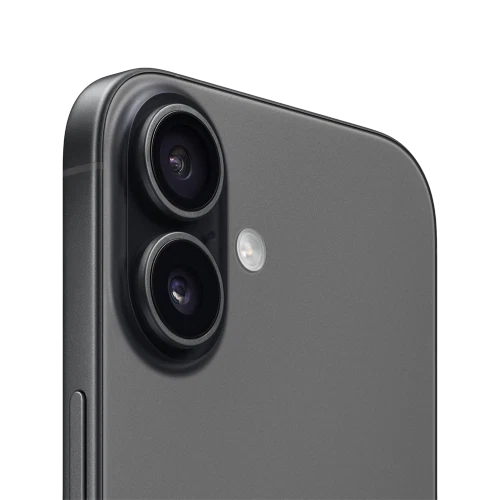 Apple iPhone 17 siyah akıllı telefonun arka kamera modülü ve flaş detayını gösteren yakın çekim