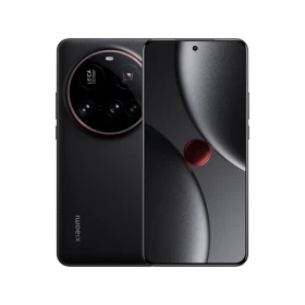 Siyah Xiaomi 15 Ultra akıllı telefonun ön ve arka görünümü, geniş ekran ve dairesel kamera modülüyle