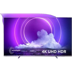 Philips 65PUS9206 Ultra HD 4K LED Televizyon ekranında mor bulut ve ambilight efektleri görünüyor