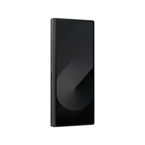 Samsung Galaxy Z Fold6 siyah katlanabilir akıllı telefon, kapalı konumda ön ekran görünümü