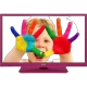 Vestel 22F8510P Full HD LED televizyon, pembe çerçeveli ekranında ellerini boyayan çocuk görüntüsü