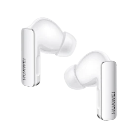 Huawei FreeBuds Pro 3 Tam Kablosuz beyaz kulaklık, iki kulak içi kulaklık birlikte gösteriliyor