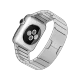 Apple Watch 38 mm gümüş paslanmaz çelik kasa ve baklalı bilezikli akıllı saat, arka yüzüyle