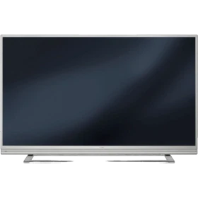 Grundig Atlanta 55 CLX 8589 SP Ultra HD 4K LED televizyon, gümüş çerçeveli ve ayaklı tasarım
