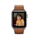 Apple Watch Series 2 38 mm gümüş kasa, kahverengi klasik tokalı kayış ve çocuk ekranı bulunan akıllı saat