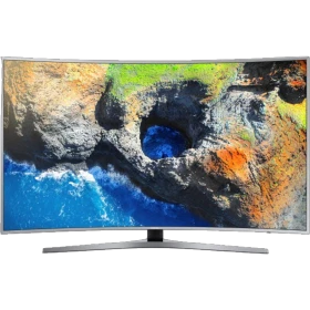 Samsung 65MU7500 Ultra HD 4K LED televizyon, ekranda canlı doğa manzarası; genel renk, vitrin görünüm.
