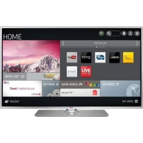 LG 47LB580V Full HD FHD LED televizyon, Smart TV arayüzü ekranda, genel siyah tasarım