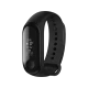 Xiaomi Mi Band 3 siyah akıllı bileklik, ekranı ve ayarlanabilir silikon kayışıyla önden görünüm