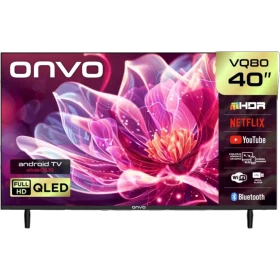 Onvo 40VQ80F3FA 40 inç Full HD QLED LED televizyon, siyah çerçeveli ekran ve ayaklarıyla