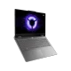 Gri Lenovo LOQ Essential 15IRX11 83SC000QTR oyuncu laptop, açık ekranlı önden çapraz açıyla görünüm