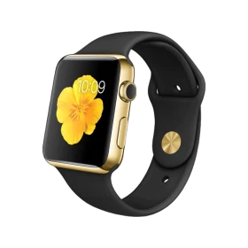 Apple Watch Edition 42 mm, 18 ayar sarı altın kasa ve siyah spor kordonlu akıllı saat