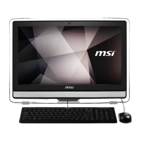 MSI PRO AC17-201TR-X masaüstü bilgisayar, ekranı, klavyesi ve faresiyle birlikte siyah tasarımda