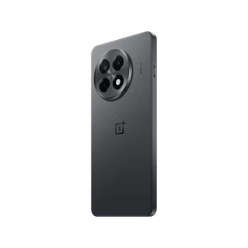 Siyah OnePlus Ace 5 akıllı telefonun arka yüzeyi, yuvarlak çoklu kamera modülü ve ince yan çerçevesiyle