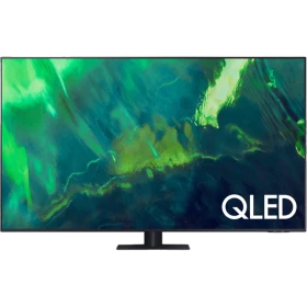Samsung 85Q70A Ultra HD 4K QLED TV, genel renkli ekran tasarımı ve QLED logosu görünen vitrin görseli