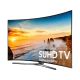 Samsung 88KS9800 Ultra HD 4K LED televizyon ekranında güneşli deniz manzarası, genel renkli.