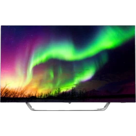 Philips 65OLED873 Ultra HD 4K OLED televizyon; canlı gökyüzü ve aurora temalı ekran, genel renk.