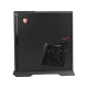 MSI MPG Trident A 11TG-2097TR siyah masaüstü bilgisayar, şeffaf yan paneli ve Trident detaylarıyla