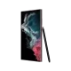 Bordo Samsung Galaxy S22 Ultra akıllı telefon, kavisli ekran ve yanında S Pen kalemle önden görünüm
