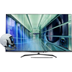 Philips 47PFL7008K Full HD LED televizyon, ekranda modern şehir sahnesi; genel renk tasarım.