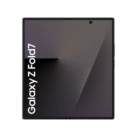 Samsung Galaxy Z Fold7 siyah katlanabilir akıllı telefon, iç ekranı açık ön görünüm, ince çerçeveli tasarım