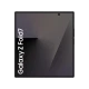 Samsung Galaxy Z Fold7 siyah katlanabilir akıllı telefon, iç ekranı açık ön görünüm, ince çerçeveli tasarım
