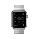 Apple Watch 42 mm gümüş paslanmaz çelik kasalı, siyah kadranlı ve baklalı çelik bilezikli akıllı saat