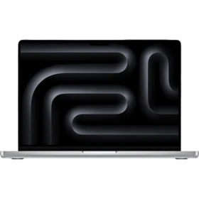 Apple MacBook Pro M4 10CPU 10GPU 14.2 inç laptop, gümüş renkli açık ekranlı ön görünüm