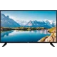 Vestel 43U9402 Ultra HD 4K LED televizyon, dağ ve göl manzarası gösteren siyah ekranıyla önden görünüm