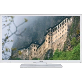 Vestel 32HB5000B HD Ready LED TV, beyaz çerçeveli ve manzara görüntüsü gösteren televizyon.