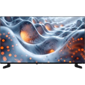 Vestel 40F8750 Full HD LED televizyon, siyah çerçeveli ekranında soyut dalga görüntüsüyle.