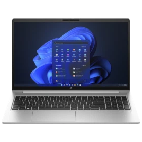 HP ProBook 450 G10 B2PG9ES 019 gümüş iş bilgisayarı laptop; açık ekran ve klavye görünüyor