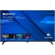 Sunny SN65FIL208 Ultra HD 4K TV, önden görünen siyah televizyon ve mavi ekran arayüzü