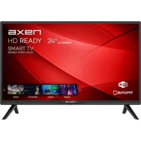 Axen AX24LEDE6681 24 inç HD Ready Smart LED televizyon, siyah çerçeveli ve ayaklı tasarım