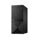 Dell Vostro 3670 siyah masaüstü bilgisayar kasası, ön ve sağ yan paneliyle dikey konumda