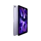 Apple iPad Air 5 Wi‑Fi + Cellular 256 GB mor tablet, önden arka görünümler ve ekran aydınlık arka planı ile