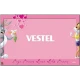 Vestel 22VF5012 Bugs & Lola Bunny Full HD LED TV, pembe çerçevesinde çizgi karakterler bulunuyor